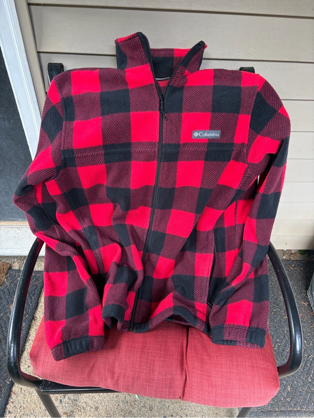 Columbia ' Red & Black Buffalo Plaid Fleece Jacket